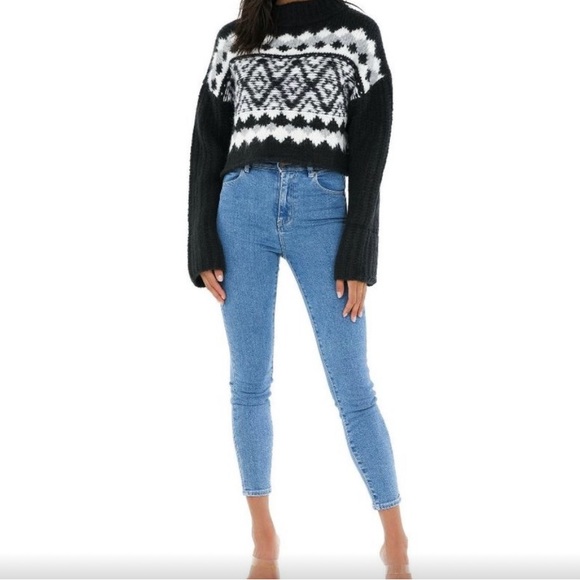 NWT ⚜️🖤⚜️ FREE PEOPLE Alpine pull over mock neck sweater size S wool and alpaca - Picture 6 of 17